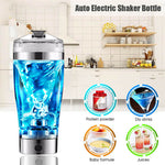 Electric protein shaker bottle with USB charging