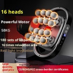 Product with text highlighting features like '16 heads', 'Powerful Motor', and 'Red light irradiation' on a dark background.