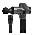 Athlete using massage gun after workout