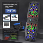 Multifunctional push-up board with digital display and colorful design on a dark background